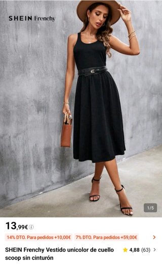 Vestido de verano negro Shein Frenchy