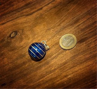 Colgante llamador de ángel azul y plata