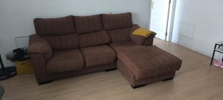 Sofá modular marrón tela