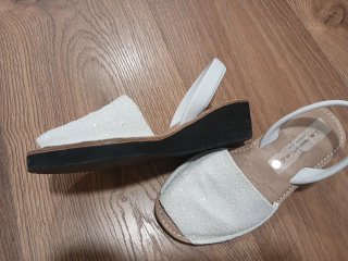 Menorquinas Abarca Blancas Talla 39. Con cuña