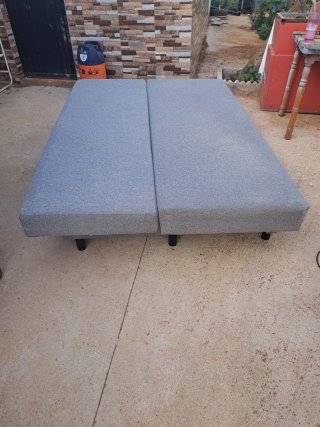 Sofá Cama Gris Tela