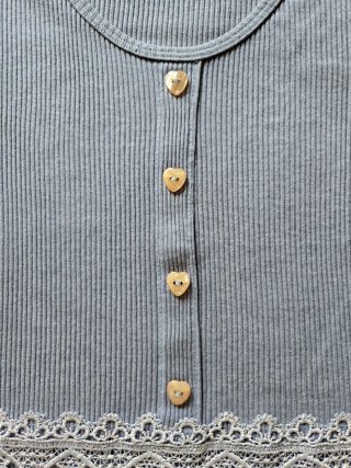 Top azul com renda S/M
