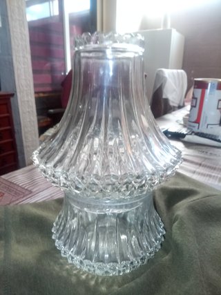 Portacandele o quinqué in vetro anni '70