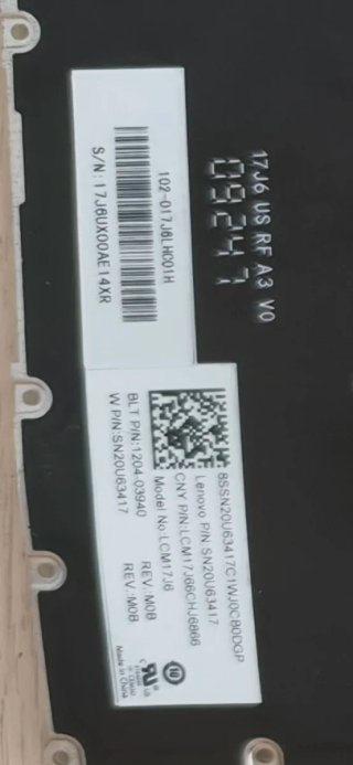Teclado Lenovo SN20U63417 / LCM17J6