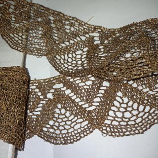 Galón antiguo hilo de oro puntilla hojilla