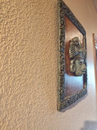 Cuadro Máscara Azteca Madera y Piedra
