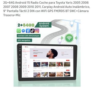 Pantalla táctil coche Toyota Yaris 2005-2011