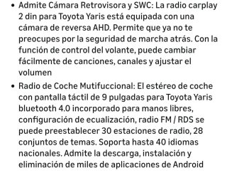 Pantalla táctil coche Toyota Yaris 2005-2011