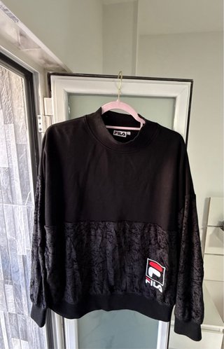 Sudadera Fila Negra Terciopelo