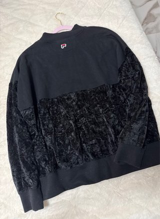 Sudadera Fila Negra Terciopelo