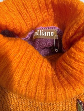 Maglione John Galliano vintage arancione viola