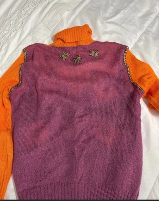 Maglione John Galliano vintage arancione viola