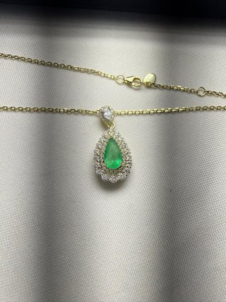 Cadena Plata 925 con Esmeralda 1.10 ct Certificada