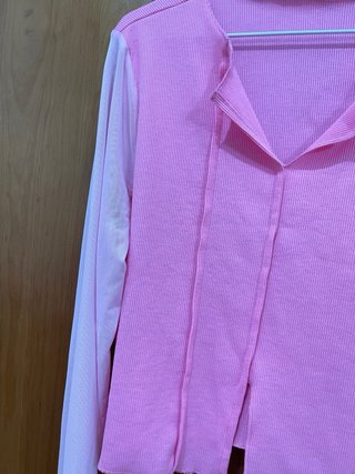 Camisola Rosa Manga Comprida