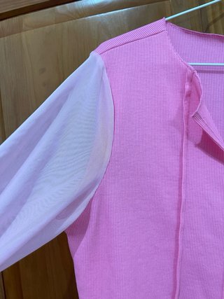 Camisola Rosa Manga Comprida