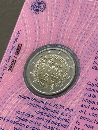 Coincard 2 Euro Slovacchia Trencin 2026 UNC BU UNC