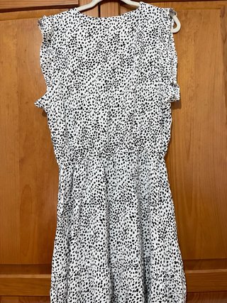 Vestido estampado preto e branco