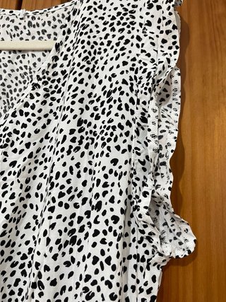 Vestido estampado preto e branco