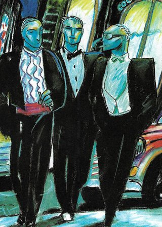 Cartel  de Javier de Juan ." Caras Azules"70x50