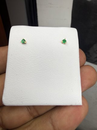 Pendientes Oro Amarillo con Esmeralda Natural