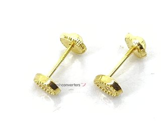 pendientes oro 18k con piedra con circonita