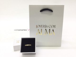 anillo oro 18k con piedra con diamante