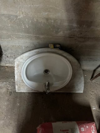 Pileta de baño con encimera de mármol