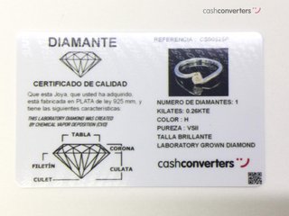 anillo plata 925mm con piedra con diamante de laboratorio