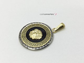 medalla oro 18k con piedra con circonita,onix