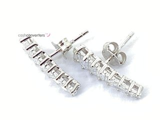 pendientes plata 925mm con piedra con circonita