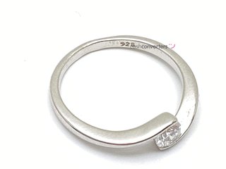 anillo plata 925mm con piedra con diamante de laboratorio