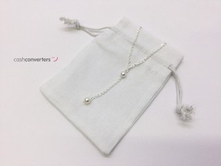 collar plata 925mm con piedra con perla 23cm