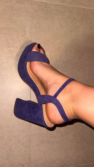 Tacones plataforma morados talla 39