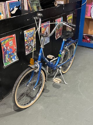bicicleta Orbea plegable vintage de color azul