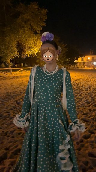 Traje Flamenca Verde Lunares