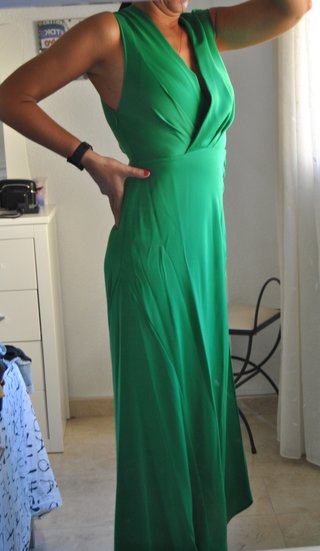 Vestido Mango Largo Verde Talla XS Nuevo