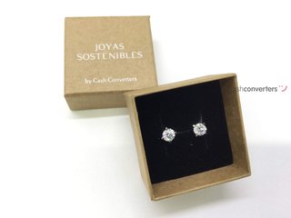 pendientes oro 18k con piedra con diamante de laboratorio