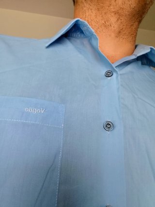 Camisa Vogue azul técnico talla XL