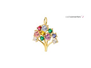 colgante oro 18k con piedra con circonita