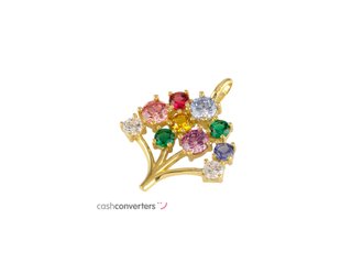 colgante oro 18k con piedra con circonita