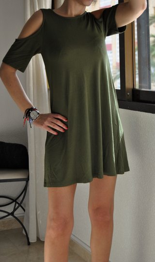 Vestido mini Pull&Bear caqui talla XS