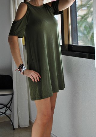 Vestido mini Pull&Bear caqui talla XS