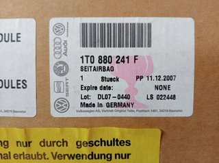 Airbag lateral volkswagen 97247 1t0880241f touran