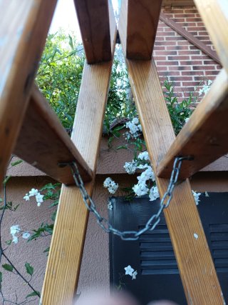 Escalera de fibra y escalera de madera