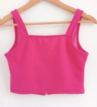Top rosa fucsia con cremallera