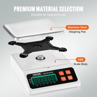 Báscula de Conteo Industrial, 10 kg x 0.1 g, Báscula Digital para Piezas y Monedas, Unidades g/kg/lb/oz/ct, Báscula Electrónica de Gramos para Inventario, Báscula de Conteo de Cocina y Joyería con...