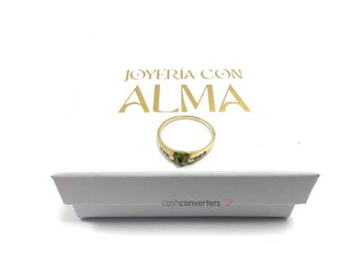 anillo oro 18k con piedra con circonita