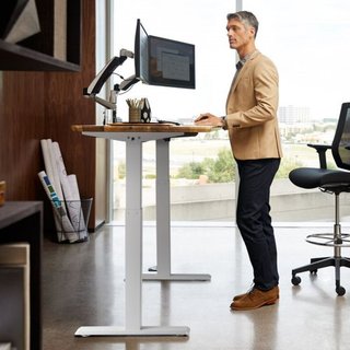 Struttura da Scrivania in Piedi, Altezza Regolabile da 70-117 cm e Lunghezza da 95-158 cm, Gambe da Scrivania Elettriche per PC, Base Ergonomica DIY per Casa e Ufficio