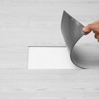Azulejos de Vinilo Autoadhesivos 36 x 6 pulgadas, 36 Azulejos de 2.5mm de Grosor, Suelo de Madera Gris Claro para Hacerlo Uno Mismo en Cocina, Comedor, Dormitorios y Baños, Fácil para Decoración d...