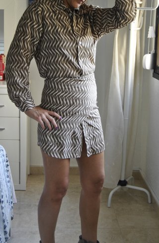 Vestido Zara camisero estampado talla XS